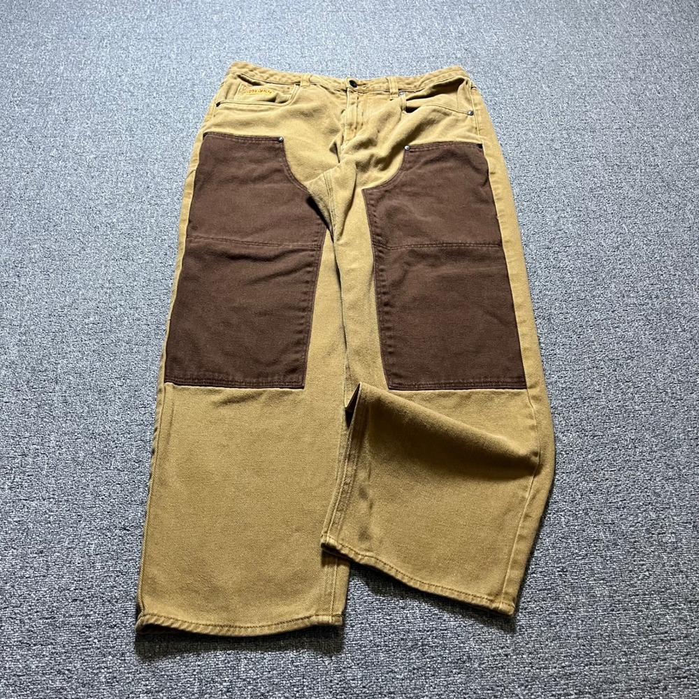 Empyre Double Knee Baggy Pants 36 Tan Brown Skate Streetwear Workwear